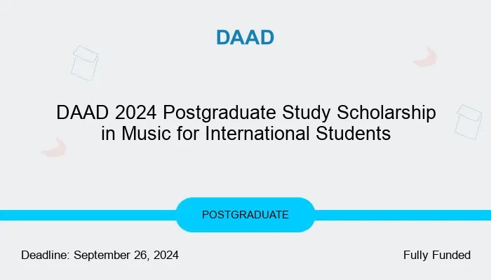 DAAD 2024 Postgraduate Study Scholarship in Music for International Students